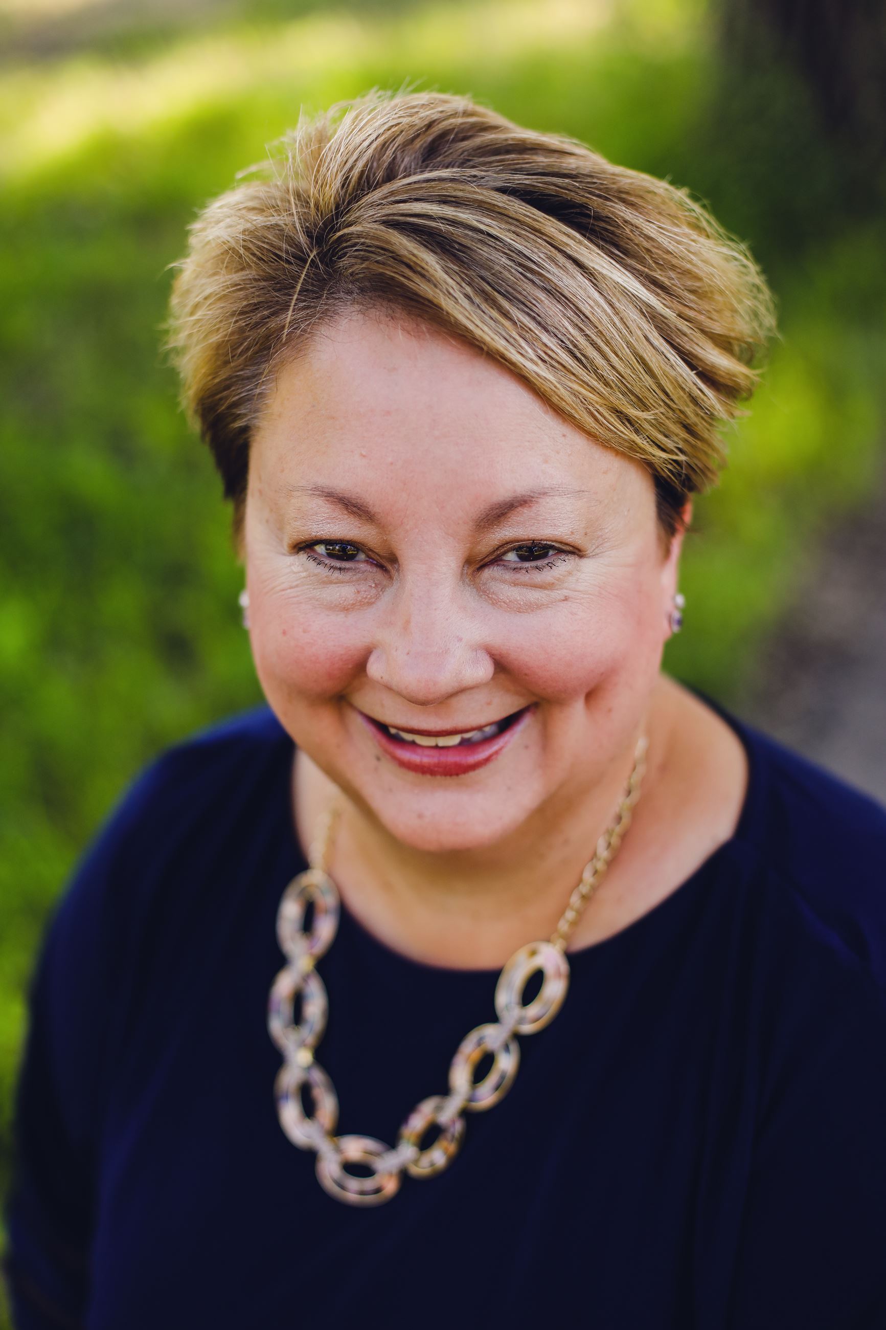 Portrait of a female in a blue dress