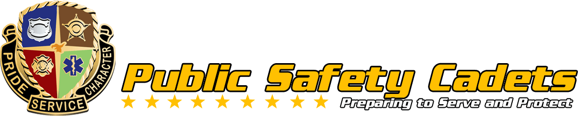 banner with "Public Safety Cadets" in bold lettering