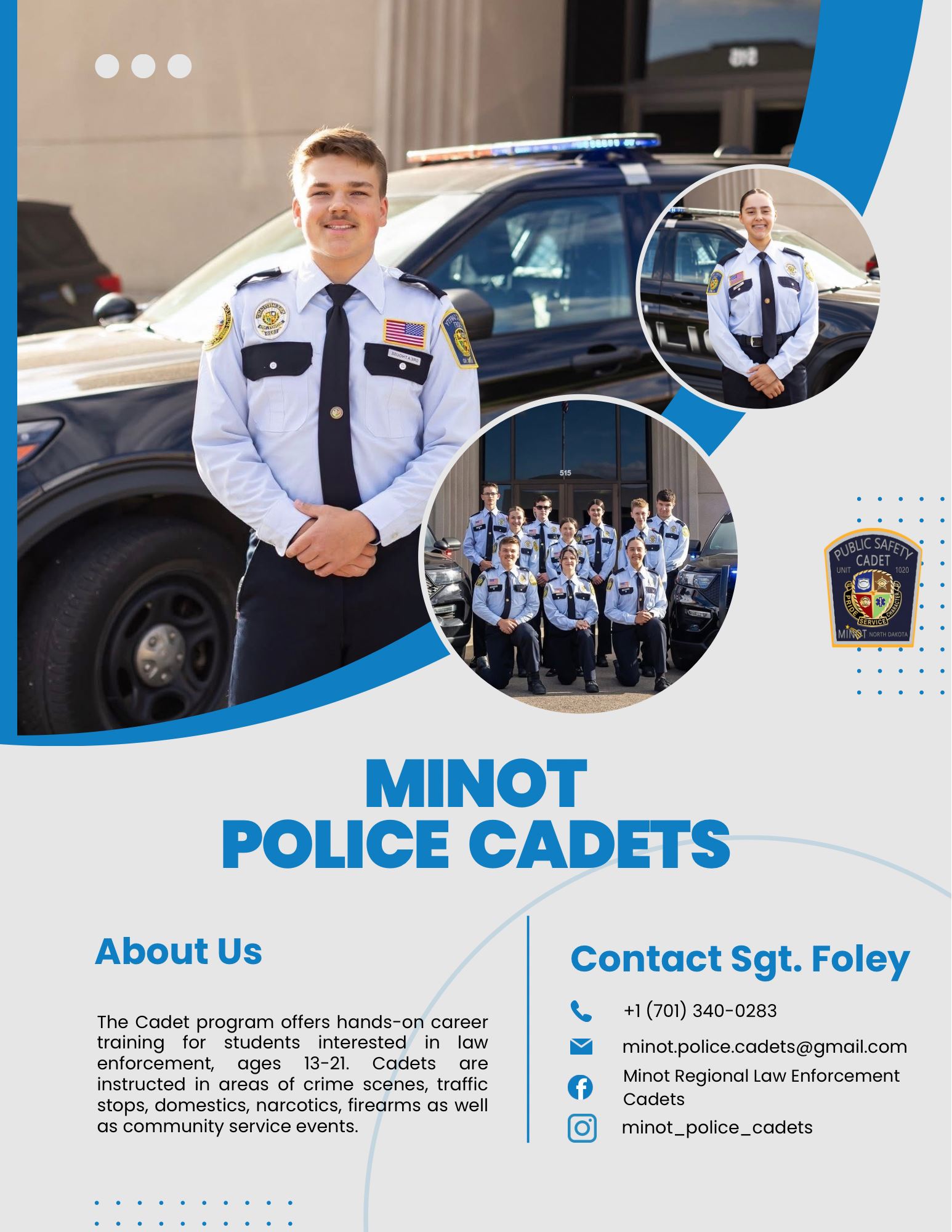 Minot police Cadets poster