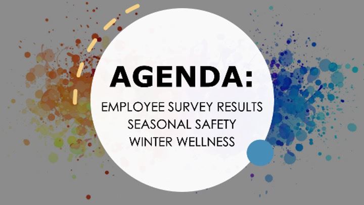 Agenda: Survey, Safety, Wellness
